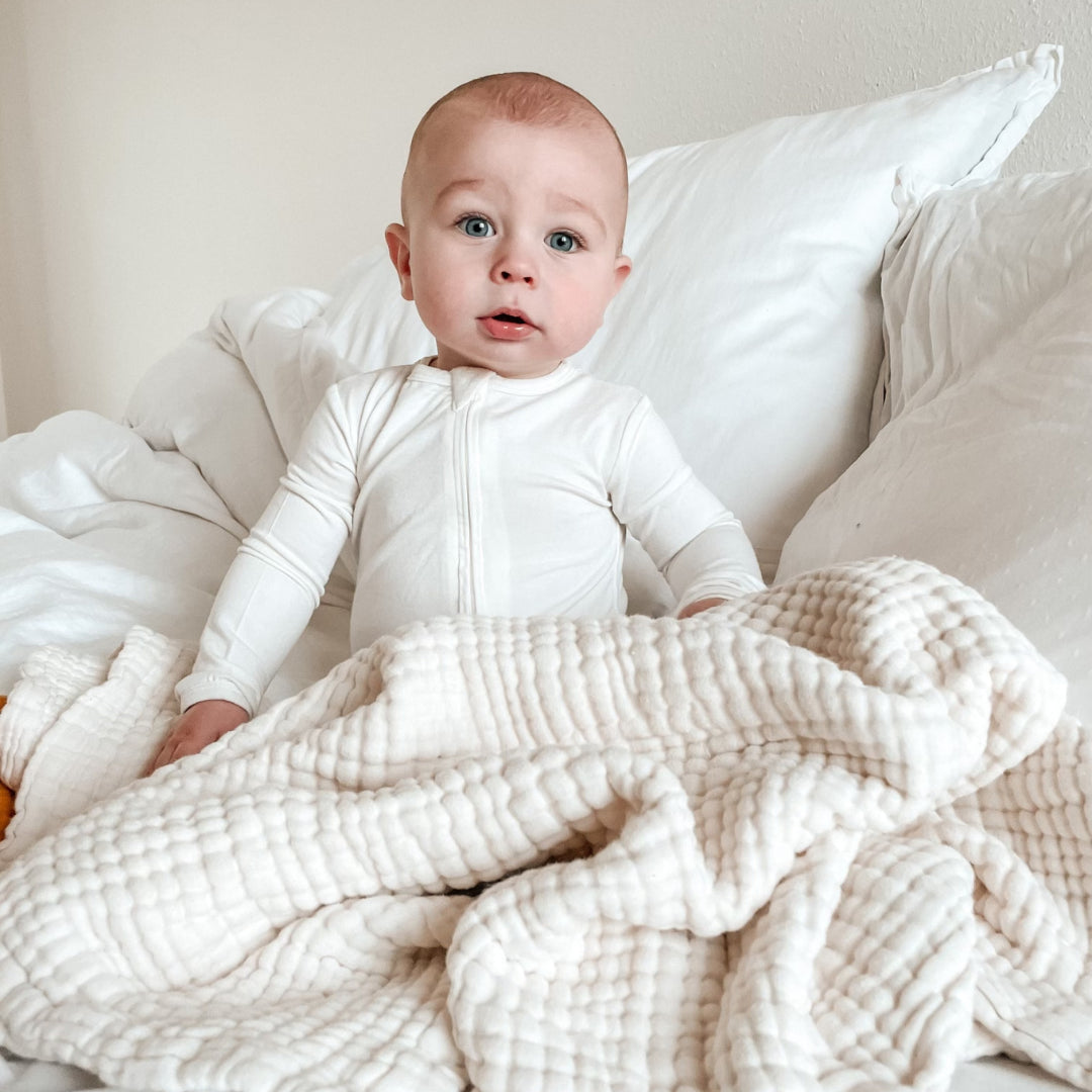 Bamboo Footed Sleeper - Cloud White