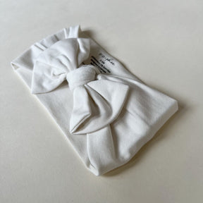 Head Wrap Bamboo Bow - Cloud White