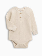 Ryver Waffle Knit Henley Bodysuit - Heather Oat