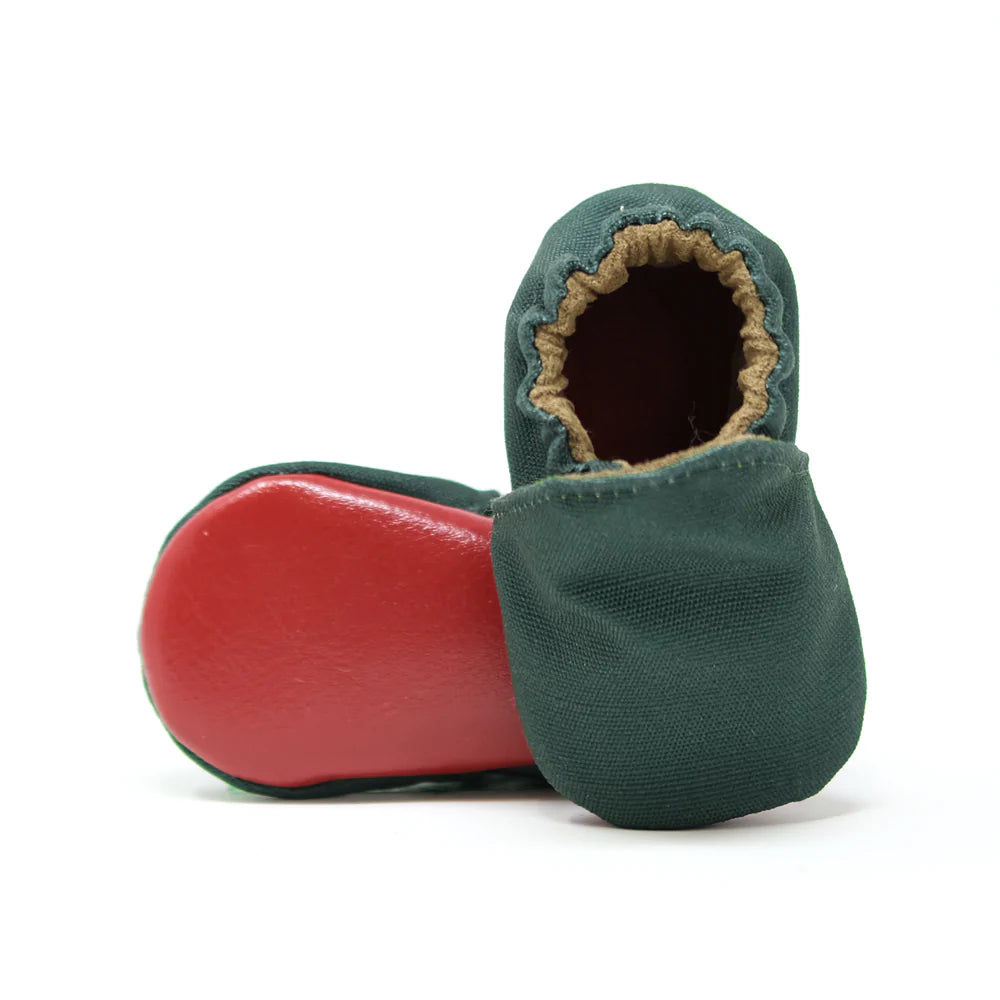 Baby Shoes - Moss Linen