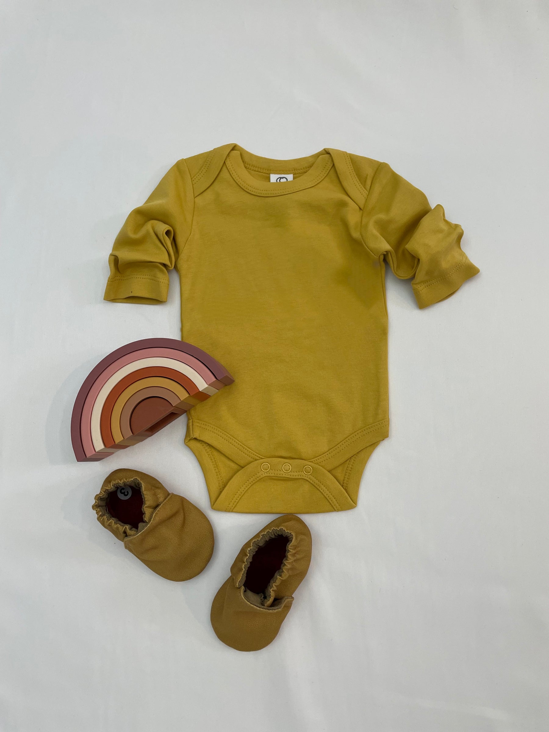 Baby Shoes - Honey Mustard Linen